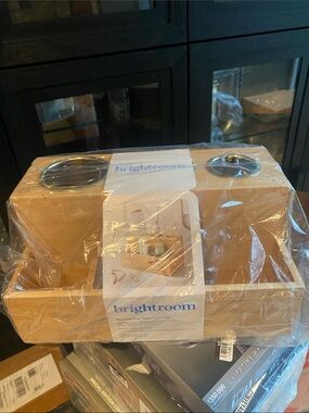 NWT Brightroom Bamboo Bathroom Counter Organizer with Cup Holders - Natural Wood